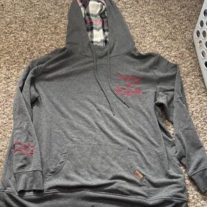 Maurices Charcoal Hoodie with Red Embroidery